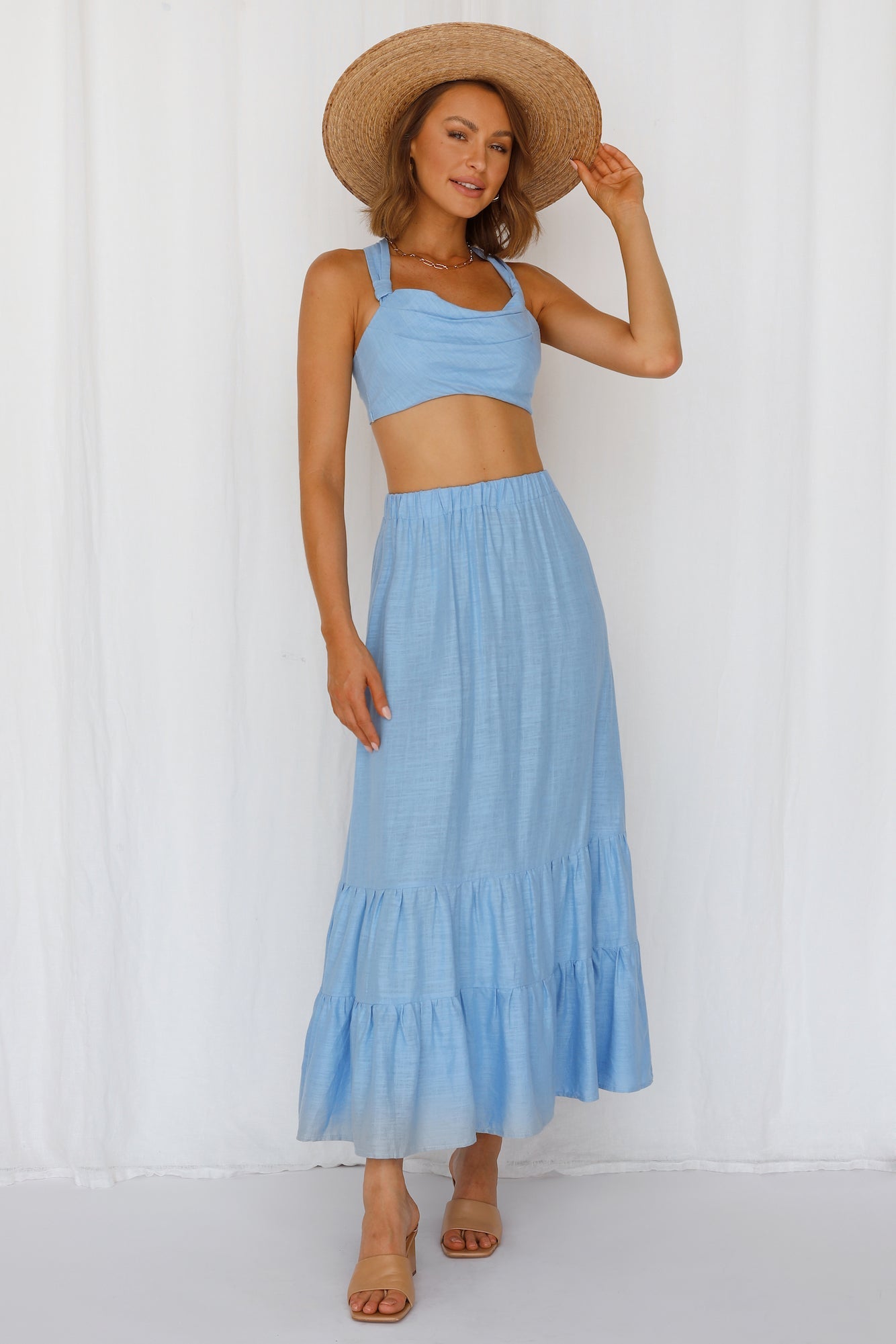 Angelic Vibes Maxi Skirt Blue