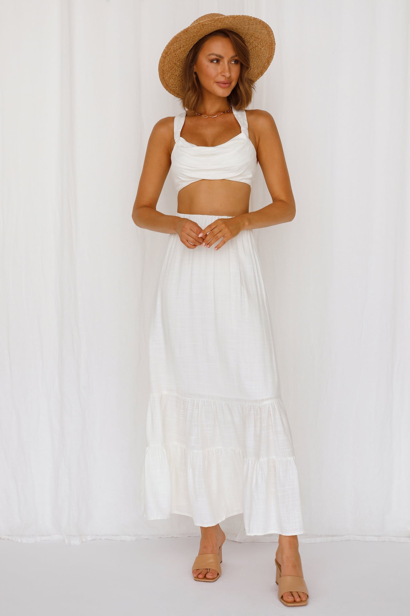 Angelic Vibes Maxi Skirt White