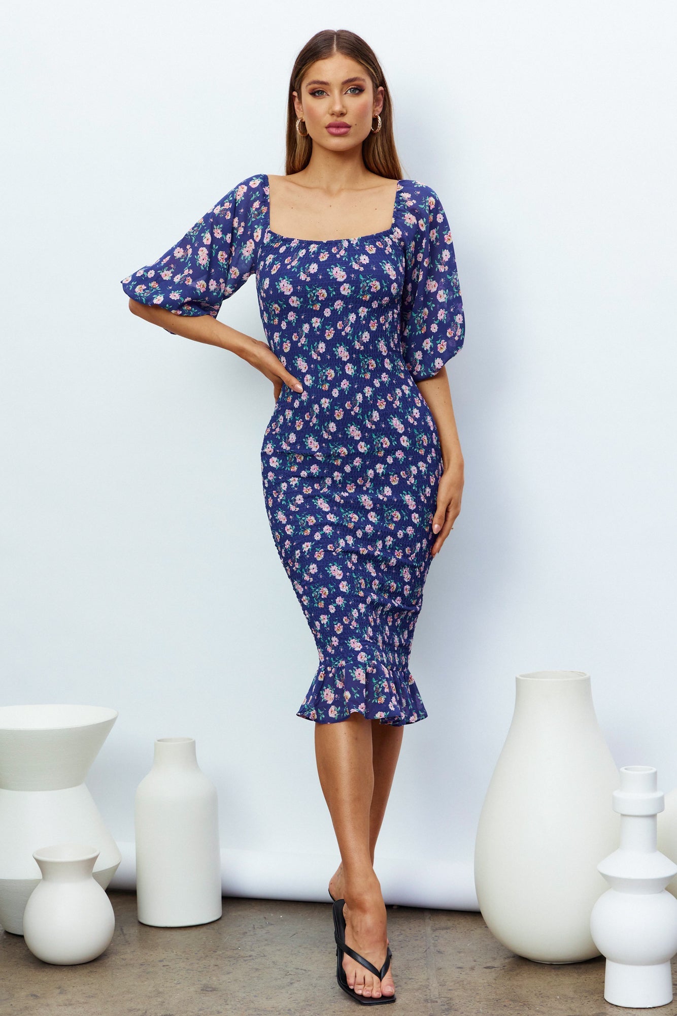 Angels Secret Midi Dress Navy