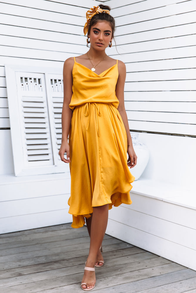 Bayshore Midi Dress Mustard