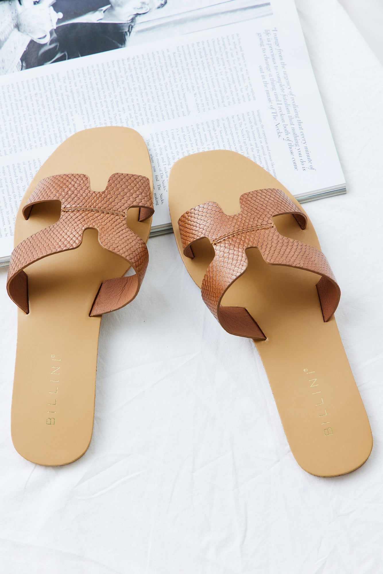 BILLINI Havita Slides Chestnut Python