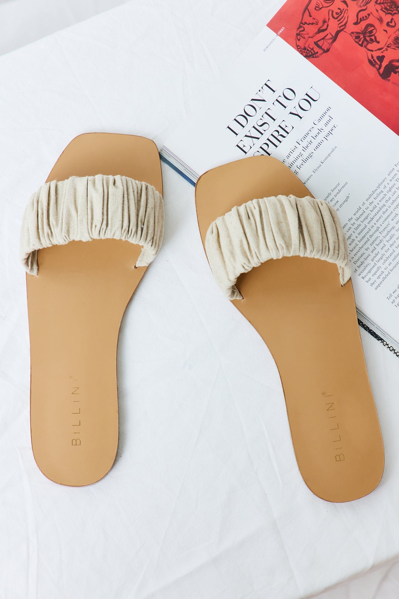 BILLINI Ohanna Slides Wheat Linen