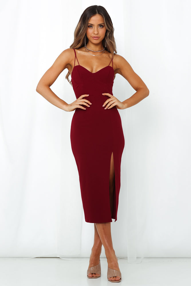 Broken Spell Midi Dress Red