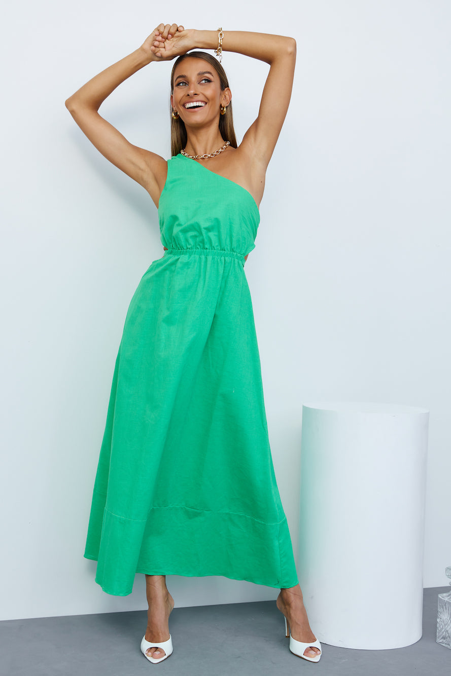 Burnt Soleil Midi Dress Green