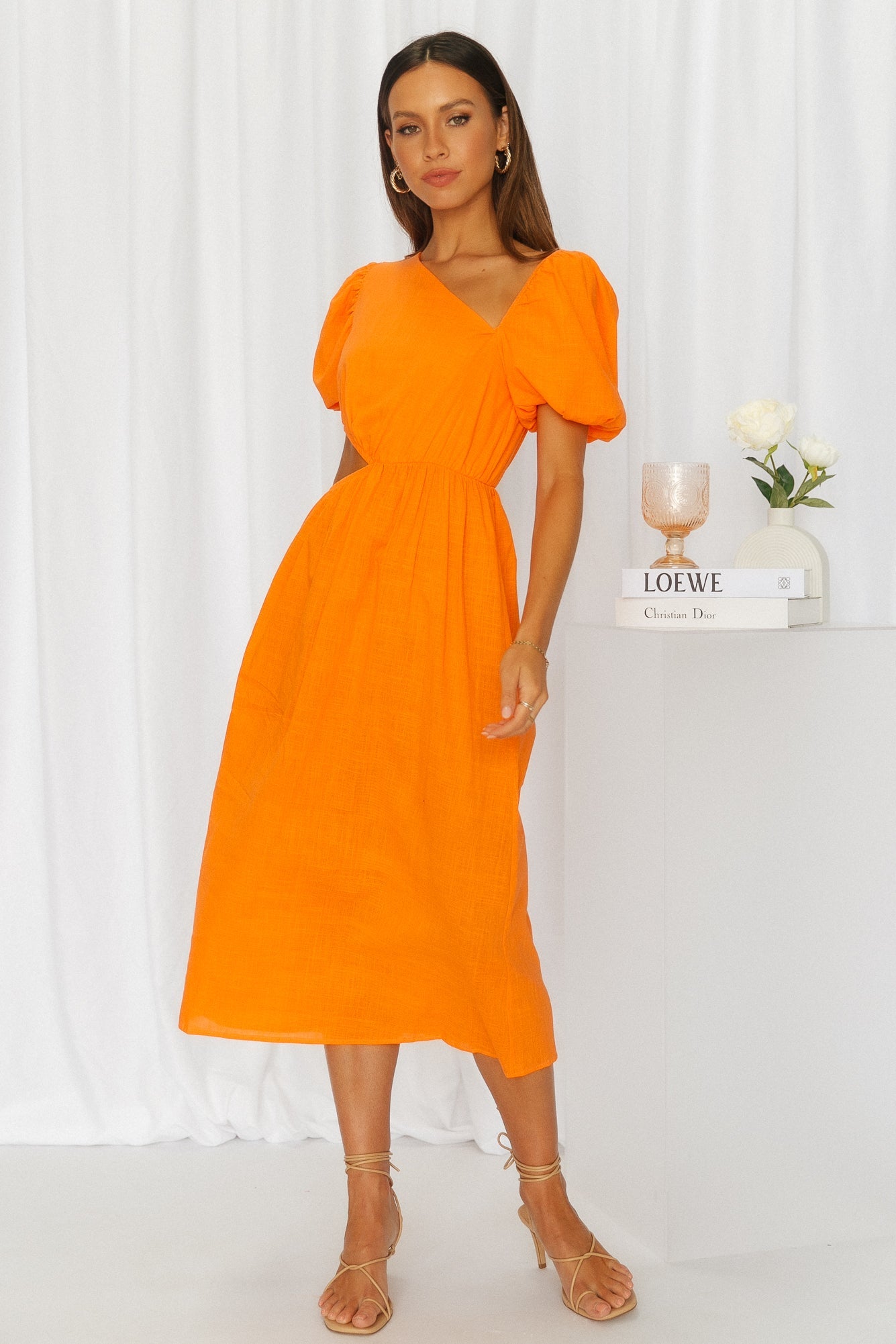 Candy Queen Midi Dress Orange