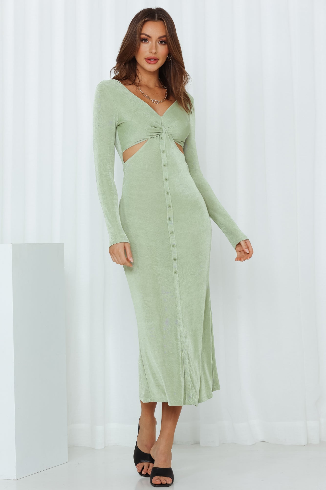 Criss Cross Maxi Dress Green